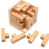 Puzzles 3D en bois avec 25 blocs en forme de T, jouets classiques Luban Lock Cube, jeu intellectuel pour enfants et adultes