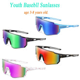 Lunettes de soleil de baseball pour enfants de 3 à 8 ans, lunettes de vélo d'extérieur pour garçons et filles, lunettes de sport pour jeunes, lunettes de camping pour enfants, lunettes de vélo VTT, UV400