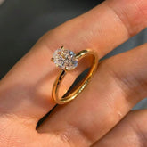 GRA 1-3CT 925 bagues de fiançailles en argent Sterling coupe ovale Solitaire zircon cubique bagues de promesse de mariage pour les femmes bijoux fins