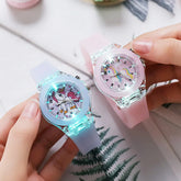 UTHAI C22 montre pour enfants montres brillent la nuit Quartz horloge numérique bracelet en Silicone mignon filles école primaire