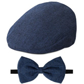 Baby hat, children's cap, newborn birthday christening accessory, vintage chauffeur's beret with bow tie