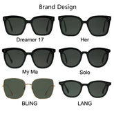 Lunettes de soleil Design de marque coréenne pour hommes et femmes, tendance, à grande monture, Vintage, douces, HER Solo Bling, nouvelle collection 2024
