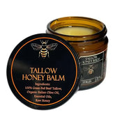 Baume Tallow de boeuf alimenté en herbe biologique, crème hydratante au miel cru pour une peau douce et lisse, hydratant entièrement naturel fait à la main