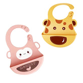 Bavoir tridimensionnel bébé éléphant girafe singe bavoir en silicone imperméable