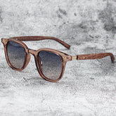 Nouveaux hommes Vintage cadre en bois lunettes de soleil marque classique carré lunettes de soleil revêtement lentille conduite lunettes pour femmes mâle