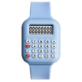 Children's digital watch, rubber strap, with calculator, for girls and students, displays time and date, new 2025 collection