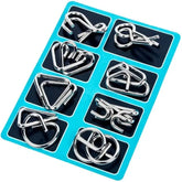 8 Pcs Ringlet Series Metal Educational Toys Intelligence Loop Sets Unlock Decompression Children's Toys
