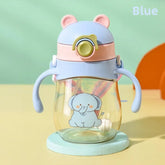 410ML Baby Cup Drinking Bottle Anti-Choking with Straw Gravity Ball Wide Caliber Milk Drinking Water Bottle with Handle