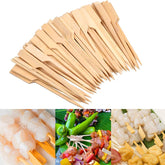 100 pièces bâtons de bambou jetables outils de Barbecue brochettes de bambou de BBQ naturel fête de Camping pour Kabob fruits Cocktail fête outils de Barbecue