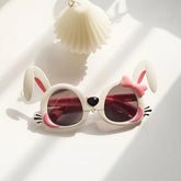 Nouvelles lunettes de soleil en forme de petit lapin pour filles, lunettes de soleil pour enfants de dessin animé étranger, photo de bébé, lunettes de soleil super mignonnes