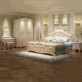 Ensemble de chambre à coucher design moderne princesse pour filles, literie double haut de gamme, luxe, meubles nordiques existants