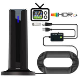 Antenne numérique 6000 milles 25DBI pour Smart TV intérieure avec base 3M-Stick, 360 ° &Receception longue portée 4k 1080p pour les canaux locaux