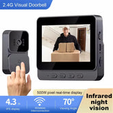 Sonnette de porte intelligente sans fil avec caméra vidéo, détection de mouvement IR, alarme de sécurité à domicile, interphone bidirectionnel, Wi-Fi 2.4G