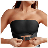 Soutien-gorge sans bretelles pour femmes, Sexy, sans couture, sans rembourrage, bouton avant, confortable, lisse, demi-tasse, sous-vêtements antidérapants en Silicone