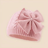 Chapeau tricoté pour bébés enfants de 0 à 2 ans, bonnet tricoté unisexe avec nœud papillon de couleur unie, protège-oreilles, bonnet pour l'automne et l'hiver