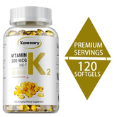 Supplément MK-7 de vitamine K2-Soutient la densité Sophia, les dents, la peau, la santé cardiaque et l'immunité