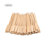 100 Pieces Disposable Bamboo Sticks BBQ Tools Natural Bamboo BBQ Skewers Camping Party for Fruit Cocktail Party Barbecue Tools