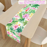 Chemin de Table à fleurs hawaïennes d'été, décor de fête d'anniversaire en flamant rose pour enfants, fournitures de fête tropicale Aloha Hawaii, décor de Table à manger