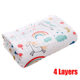 Baby bath towel, cotton blanket for boys and girls, newborn bathrobe, 4-layer gauze washcloth, baby swaddle
