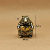 Retro brass marmot figurine, brass capybara statue, cute little animals, desk ornament, home decoration, charming decor