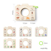 Montessori wooden book, educational toys, outdoor animals, plants, cognitive puzzle, toys for children aged 0 to 12 months