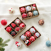 6 boules de feutre de décoration de noël, petites flocons de neige suspendus, guirlande de bonhomme de neige, décorations d'arbre de noël, cadeaux de noël