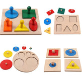 Jouets de Puzzle Montessori en bois, formes géométriques, tri des mathématiques, jeu éducatif d'apprentissage préscolaire coloré, jouets pour bébés et tout-petits