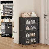 Shoe rack - shoe storage cabinet, shoe organizer, vertical shoe rack for closet, entryway, corner, bedroom - DIY removable narrow shoe shelf