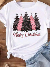 Vêtements de noël vacances imprimé mode nouvel an femmes T-shirts aquarelle arbre mignon haut joyeux T-shirts vêtements graphiques T-shirts