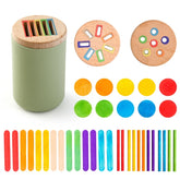 Montessori wooden toys, color sorting, fine motor skills toys, matching sensory toys, early educational puzzle, gift for toddlers
