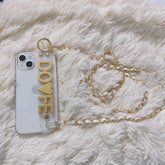 Funda Personalizadas nom étui avec sangle et chaîne coque de téléphone pour iPhone 15 11 12 17 16 13Pro Max 14 pro max couverture personnalisée