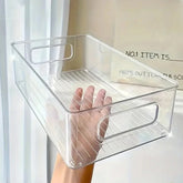 Boîte de rangement en acrylique, boîte en plastique transparente pour cosmétiques de bureau, dortoir, masque Facial domestique, boîte de peau, boîte de rangement pour réfrigérateur