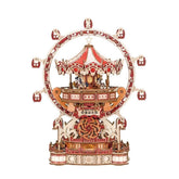 New DIY 3D Wooden Puzzle Playground Model Miniature Assembly Kits Puzzles Can Rotate - Perfect Birthday Gifts for Friends