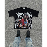 Hip Hop T-shirts pour hommes nouveaux hauts et T-shirts coton vêtements pour hommes Y2k surdimensionné GYM graphique Sexmachine Vintage T-shirt