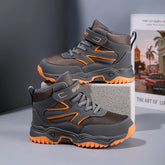 Chaussures de sport antidérapantes en cuir pour enfants, baskets de course respirantes, noires, à la mode, de randonnée, taille 29-40, nouvelle collection