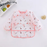 Cartoon silicone baby bib for ages 0-6 years, soft bibs, cute toddler clothes, BPA-free, long-sleeved waterproof apron