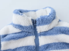 Boys' Solid Color Zip-Up Trench Coat, Children's Winter Coat