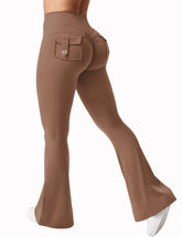 Women's Wide Leg Stretch Yoga Leggings, Naked Feel, Compression Fitness Workwear with Pockets, New 2024 Collection