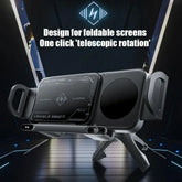 Support de téléphone portable/Pad Intelligent élevé, support de téléphone magnétique pour voiture, support de téléphone rotatif automatique 2 en 1, chargeur de voiture sans fil