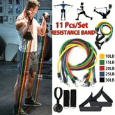 11 pièces/ensemble corde de traction, bandes de résistance, équipement de Fitness Portable, sangle de cheville, extenseur de poitrine, bande d'exercice élastique