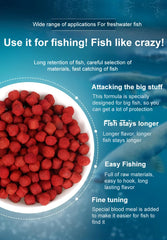 Fishing bait in pellet form, animal protein, fresh and moist