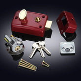 Solid deadbolt door lock, home security, universal anti-theft outdoor accessory, stainless steel, multiple smooth locking mechanisms