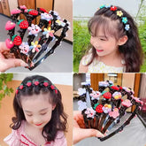 Bandeau tressé de dessin animé pour enfants, bandeau mignon de Style coréen pour bébé avec Clip, accessoires de cheveux pour filles à la mode