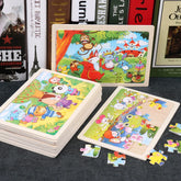 Nouveau 24 pièces Puzzles en bois enfants dessin animé Animal bois Puzzle jouets d'apprentissage éducatif précoce pour enfants cadeau