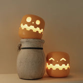 Veilleuses dessin animé fantôme visage lampe de chevet Halloween décor mignon chambre lampe Rechargeable pour chambre d'enfants chambre décoration