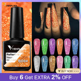 Venalisa vernis à ongles Gel à paillettes réfléchissantes couleur néon couverture complète Pigment Nail Art manucure tremper l'émail vernis Gel UV
