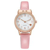New fashion children's love digital dial children's watch set leather strap quartz watches children girls clock children's gift watch (without box)