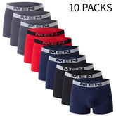 Set of 5/10 trendy men's underwear pieces, comfortable flat-corner pants, large size, color, elastic waist shorts