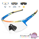 Kapvoe lunettes de soleil photochromiques pour enfants Protection UV400 lunettes de cyclisme de Sport enfants garçons filles lunettes de vélo de mode lunettes de vélo