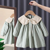 Spring/Autumn Toddler Children's Girls Clothes Baby Bow Long Sleeve Dresses Suit for Kids Girl Clothes Warm Clothes Casual Outfit